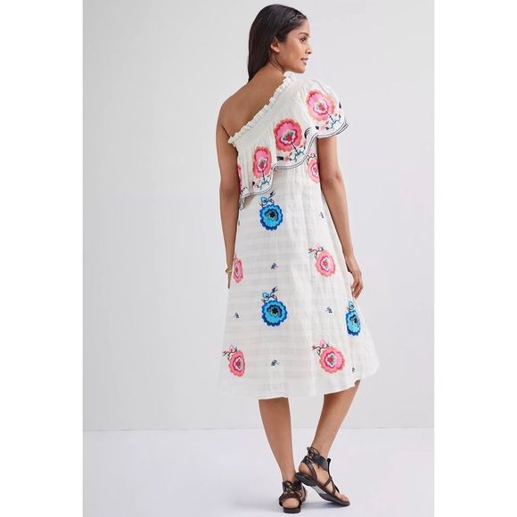 Anthropologie Plenty by Tracy Reese Embroidered One Shoulder Maxi Dress NWT XL - Picture 5 of 16